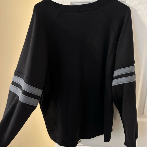 PINK Victoria's Secret Black Sweatshirt with Gray 86 - Picture 3 of 5